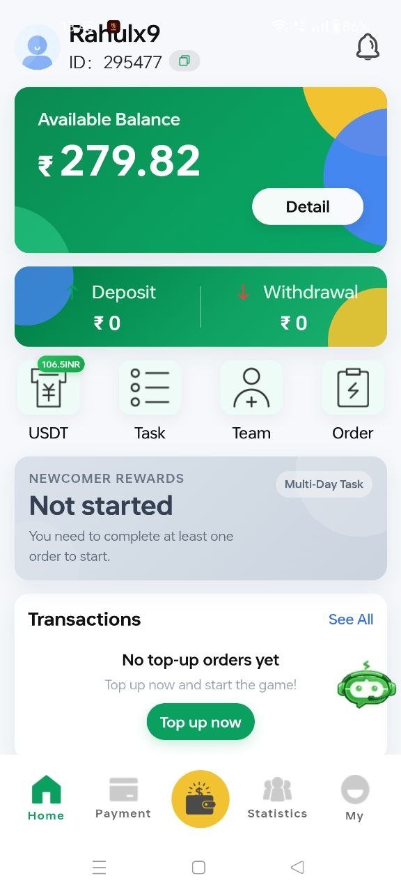 WY Wallet home screen