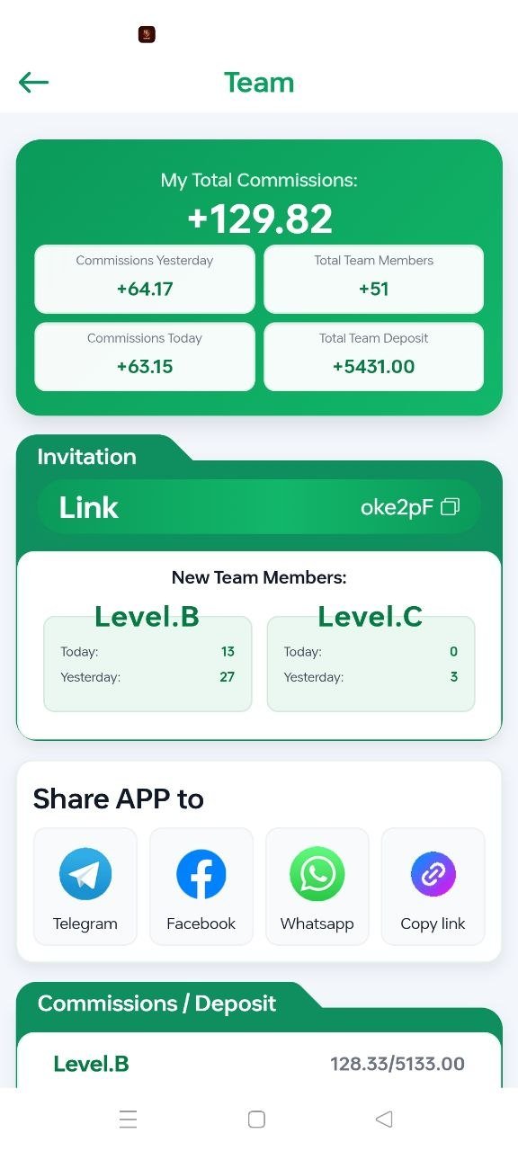 WY Wallet refer and earn screen